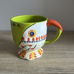 Anthropologie Mug Tortua Abstract Pedestal‎ Coffee Tea Colorful Kitchen Colorful